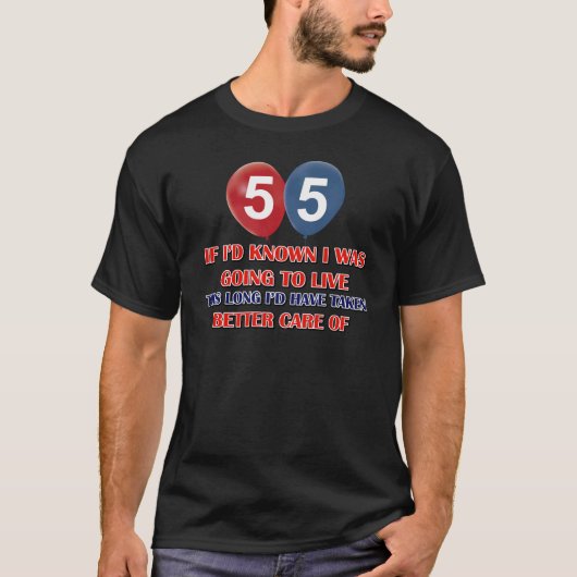 Funny 55-jarige verjaardag t-shirt (Voorkant)