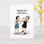 Funny 55th Birthday Kaart (Gele Bloem)