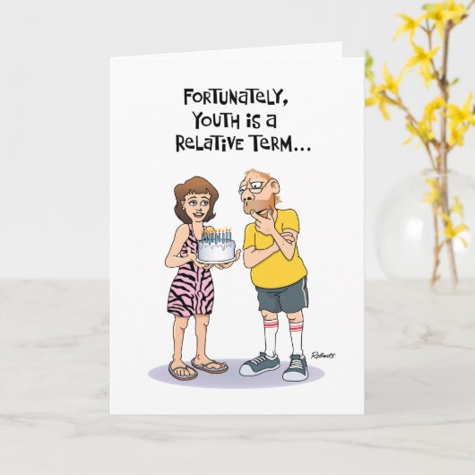 Funny 55th Birthday Kaart (Gele Bloem)