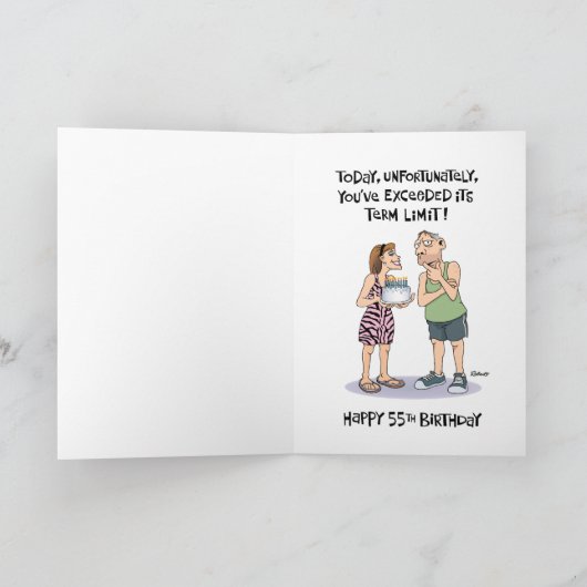 Funny 55th Birthday Kaart (Binnen)