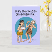 Funny 55th Birthday Kaart (Gele Bloem)