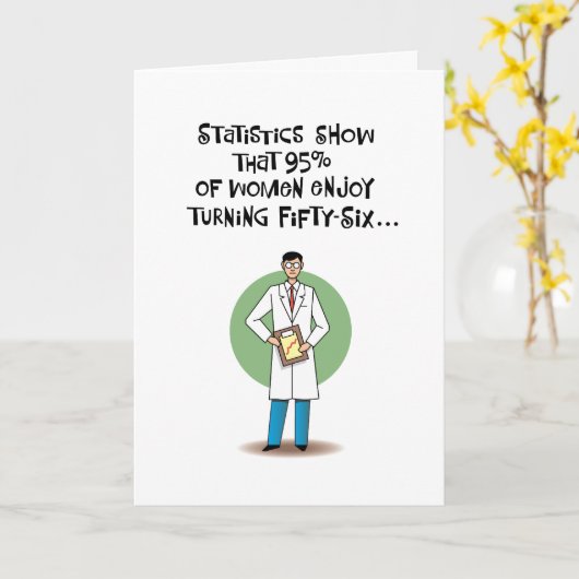 Funny 56th Birthday Kaart (Gele Bloem)