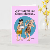 Funny 56th Birthday Kaart (Gele Bloem)