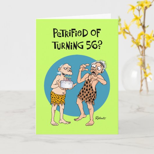 Funny 56th Birthday Kaart (Gele Bloem)