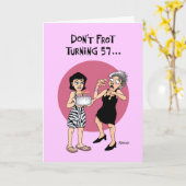 Funny 57th Birthday Wenskaart Kaart (Gele Bloem)