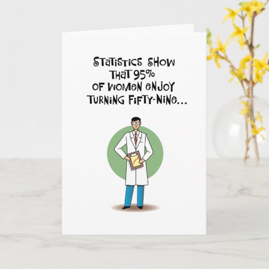 Funny 59th Birthday Kaart (Gele Bloem)