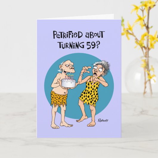 Funny 59th Birthday Kaart (Gele Bloem)