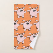 Funny 5 Cartoon Illustratie Varken Kies Kleur BT Bad Handdoek (Handdoek)