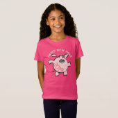 Funny 5 Cartoon Illustration Pig Year 2019 Girl T T-shirt (Voorkant volledig)