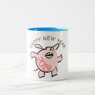 Funny 5 Cartoon Illustration Pig Year 2019 Mok