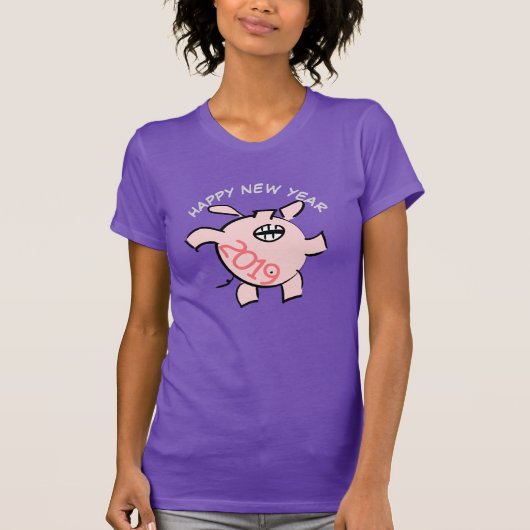 Funny 5 Cartoon Illustration Pig Year 2019 Woman T-shirt (Voorkant)
