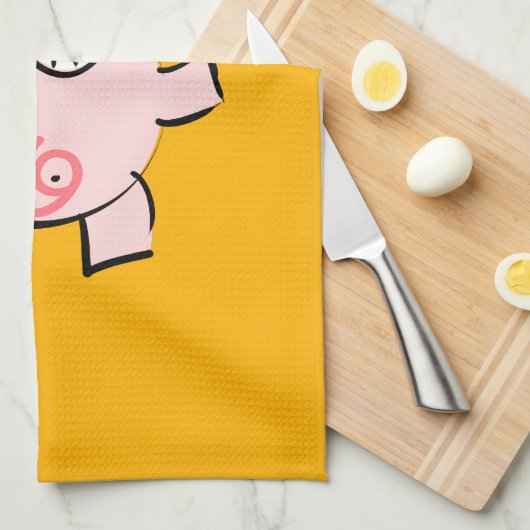 Funny 5 Cartoon Pig 2019 Kitchen Towel Theedoek (Quarter Fold)