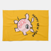 Funny 5 Cartoon Pig 2019 Kitchen Towel Theedoek (Horizontaal)