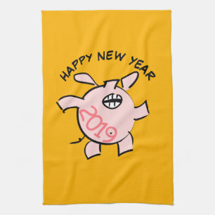 Funny 5 Cartoon Pig 2019 Kitchen Towel Theedoek