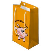 Funny 5 Cartoon Pig. 2019 Small Gift Bag Klein Cadeauzakje (Voorkant Gekanteld)