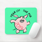 Funny 5 Cartoon Varkenshaar 2019 Kies KleurmuisP Muismat (Met muis)