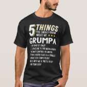 Funny 5 Dingen opa Grumpa Shirt Crazy Gift Ide (Voorkant)
