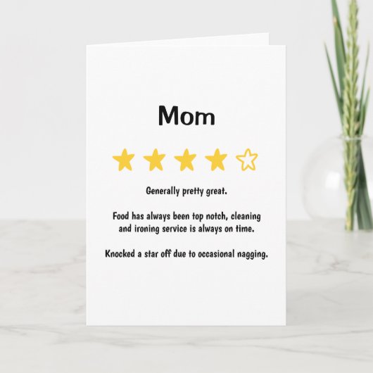 Funny 5 Star Generaal  Good Moederdag Kaart (Voorkant)