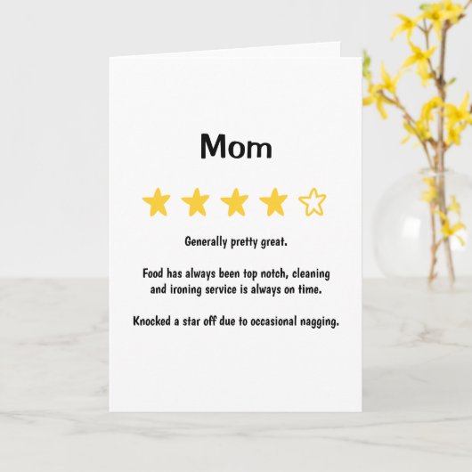 Funny 5 Star Generaal Good Moederdag Kaart (Gele Bloem)