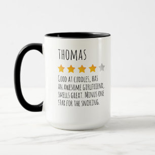 Funny 5 Star Review Custom Name Mok voor Man