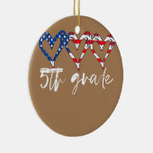 Funny 5e graad leraar vlag Harten leraar 4e Keramisch Ornament (Rechts)