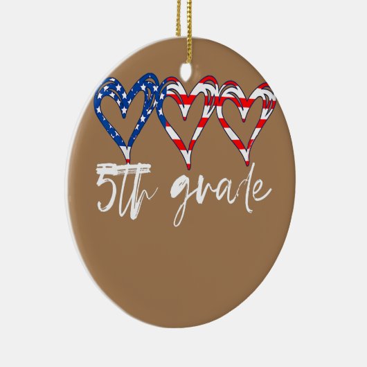 Funny 5e graad leraar vlag Harten leraar 4e Keramisch Ornament (Rechts)