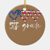 Funny 5e graad leraar vlag Harten leraar 4e Keramisch Ornament (Voorkant)