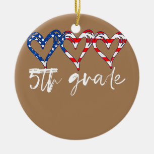 Funny 5e graad leraar vlag Harten leraar 4e Keramisch Ornament