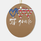 Funny 5e graad leraar vlag Harten leraar 4e Keramisch Ornament (Links)