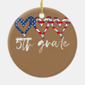 Funny 5e graad leraar vlag Harten leraar 4e Keramisch Ornament (Achterkant)