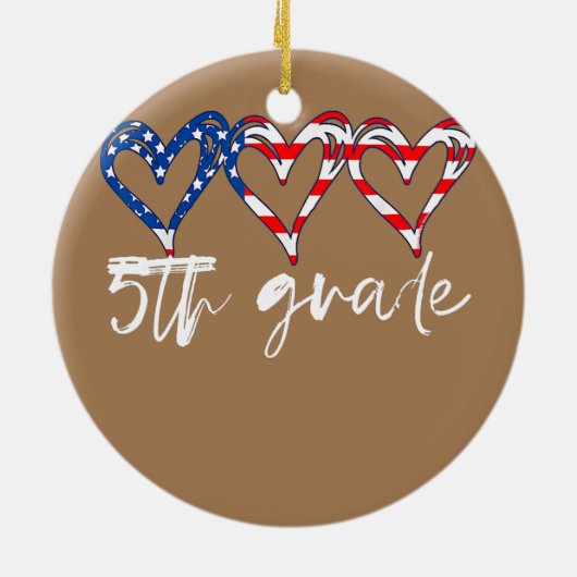 Funny 5e graad leraar vlag Harten leraar 4e Keramisch Ornament (Achterkant)