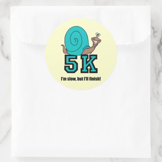Funny 5K Ronde Sticker (Tas)