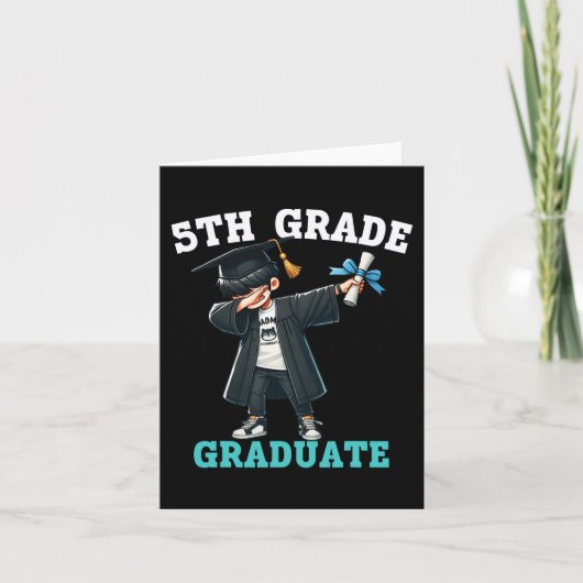 Funny 5th Grade Boys Afstuderen Afstudeerder Dabbi Kaart (Voorkant)