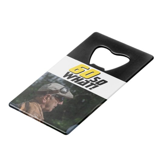 Funny 60, wat Quote Foto 60th Birthday Creditkaart Flessenopener (Voorkant Gekanteld)