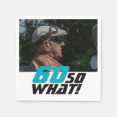 Funny 60, wat Quote Foto 60th Birthday Servet (Voorkant)