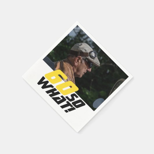 Funny 60, wat Quote Foto 60th Birthday Servet (Hoek)