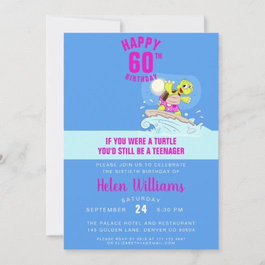 Funny 60e verjaardagsuitnodiging kaart (Voorkant)