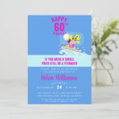 Funny 60e verjaardagsuitnodiging kaart (Staand voorkant)