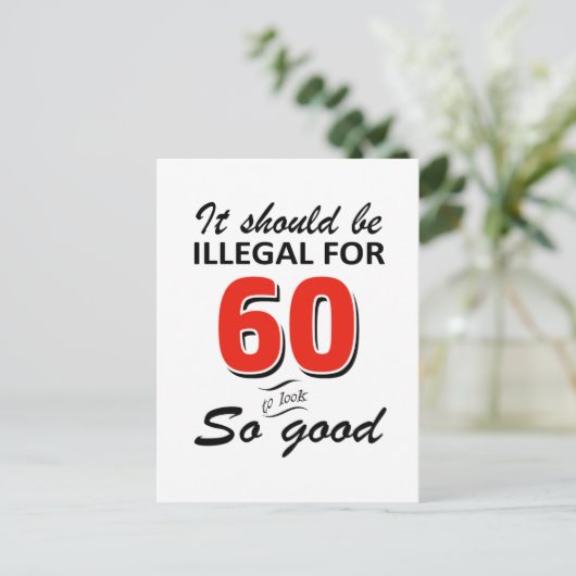 Funny 60ste verjaardag design briefkaart (Staand voorkant)