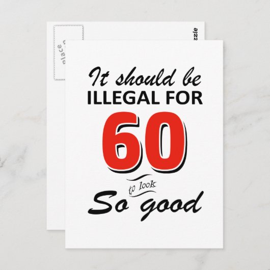 Funny 60ste verjaardag design briefkaart (Voorkant / Achterkant)