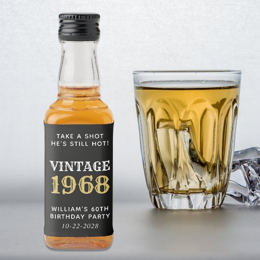 Funny 60th Birthday Black Likeurfles Etiket