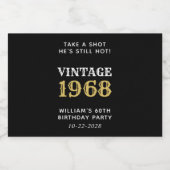 Funny 60th Birthday Black Likeurfles Etiket (Enkel label)