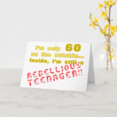 Funny 60th Birthday Cadeau Kaart (Gele Bloem)