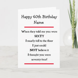 Funny 60th Birthday Cheeky Verse Birthday Card Kaart