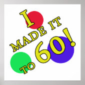 Funny 60th Birthday Gag Gifts Poster (Voorkant)