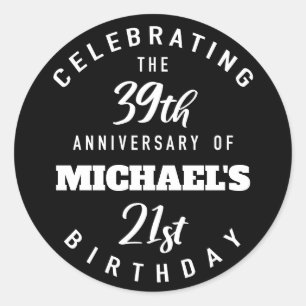 Funny 60th Birthday, gepersonaliseerd Ronde Sticker