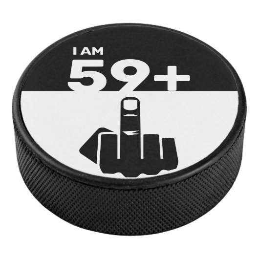 Funny 60th Birthday Gift, 59 plus één Hockey Puck (3/4)