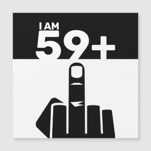 Funny 60th Birthday Gift, 59 plus één Magnetische Uitnodiging
