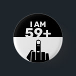 Funny 60th Birthday Gift, 59 plus één Ronde Button 3,2 Cm<br><div class="desc">Een 59 plus één knop zou een uniek en humoristisch cadeau zijn voor iemand die 60 jaar oud wordt. Het "59 plus één"ontwerp van de peddel speelt op de leeftijd van de verjaardagspersoon, met het schaakbordpatroon toevoegend een leuk en playful element. Pickleball-peddels zijn een populair geschenk voor mensen van alle...</div>