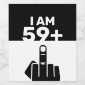 Funny 60th Birthday Gift, 59 plus één Wijn Etiket (Enkel label)